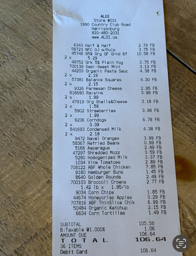 Grocery Receipt 