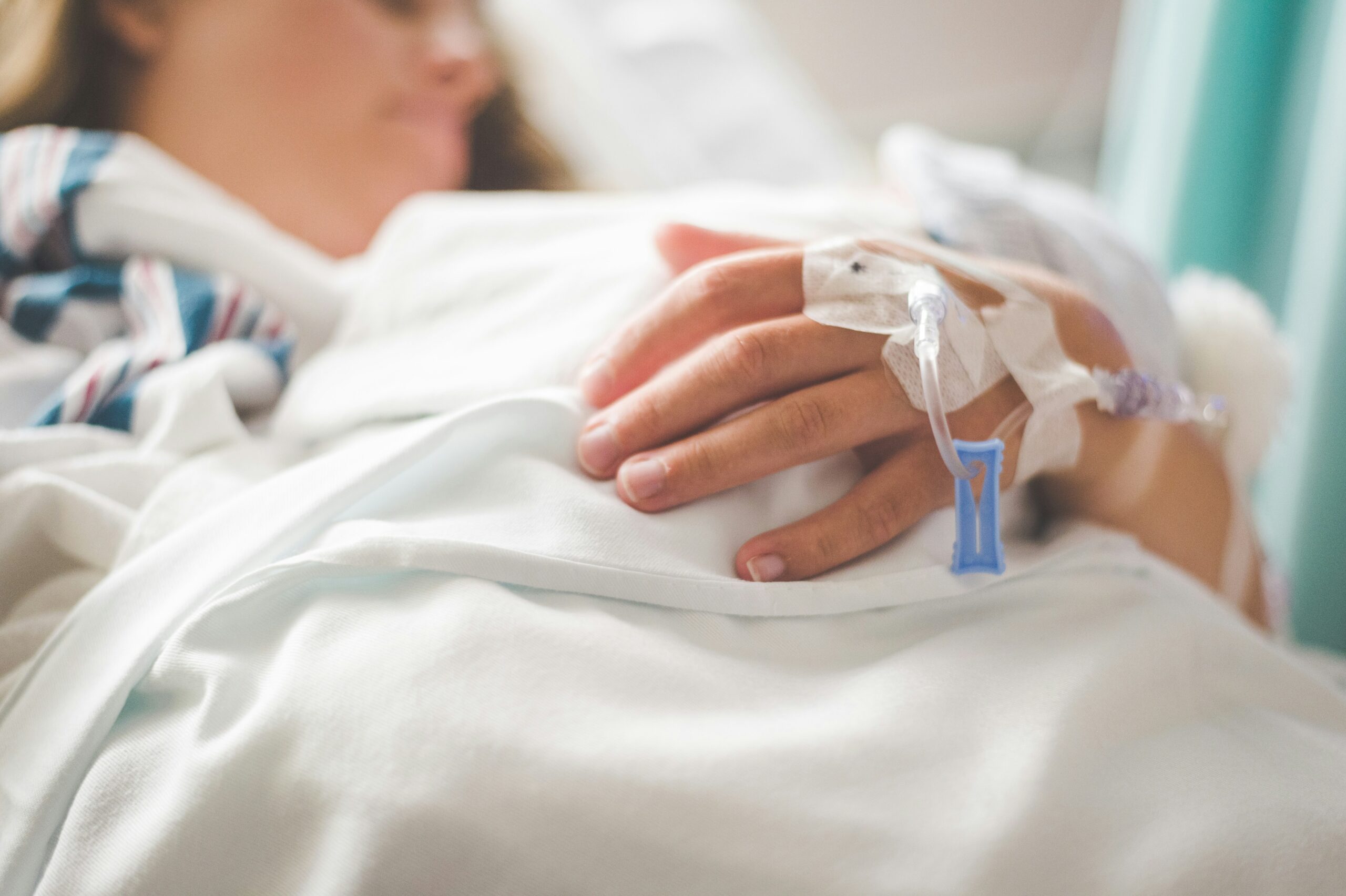 Women in hospital bed